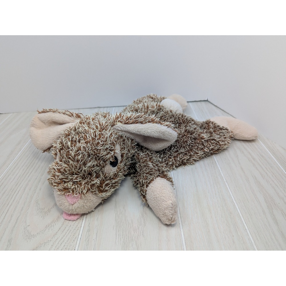 Animal Adventure Dog Toy unstuffed Plush squeaky Brown Shaggy Bunny Rabbit 2015